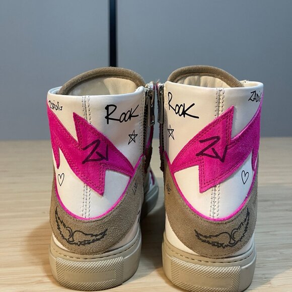 ZADIG & VOLTAIRE High Flash Sneakers Size 37 - Picture 8 of 16